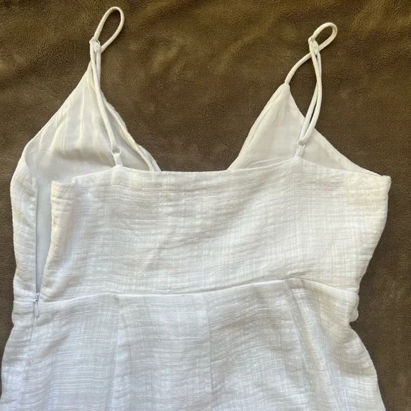 BB Dakota White Midi Dress with Slit - Picture 4 of 8